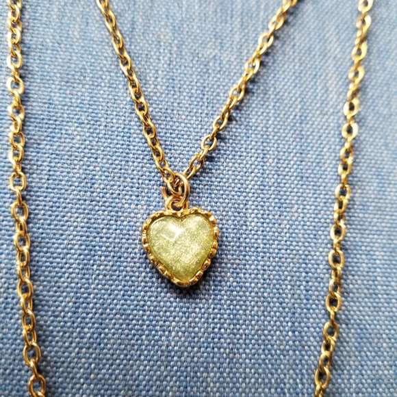 💚✨Betsey Johnson Green Hearts Double-Chain Necklace & Earrings - EPC✨💚 - Picture 8 of 16